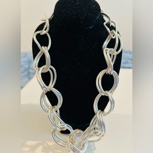 Talbots Elegant Silver Tone Chunky Chain Necklace